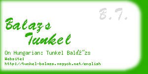 balazs tunkel business card